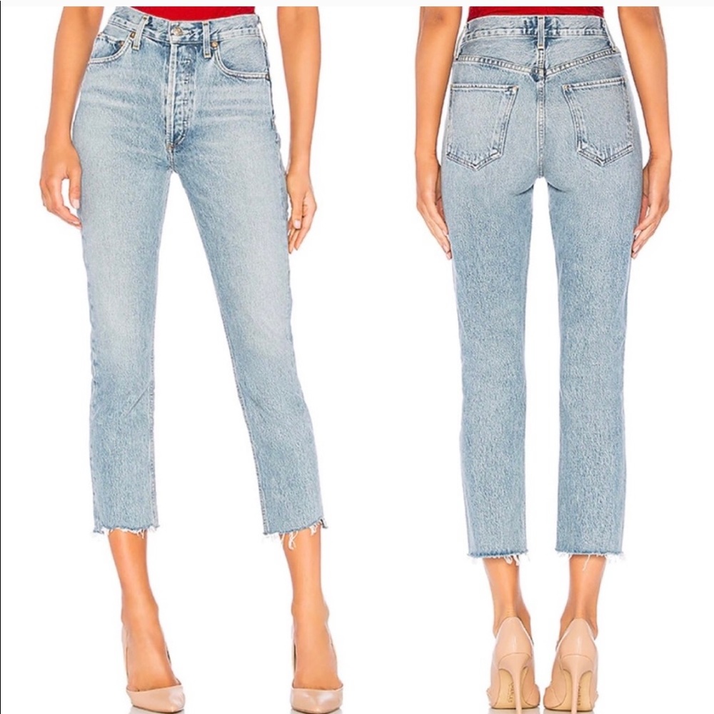 AGOLDE Riley High Rise Straight Crop Jeans Zephyr